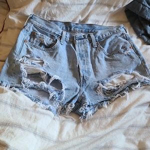 Cut off denim shorts, high wasted